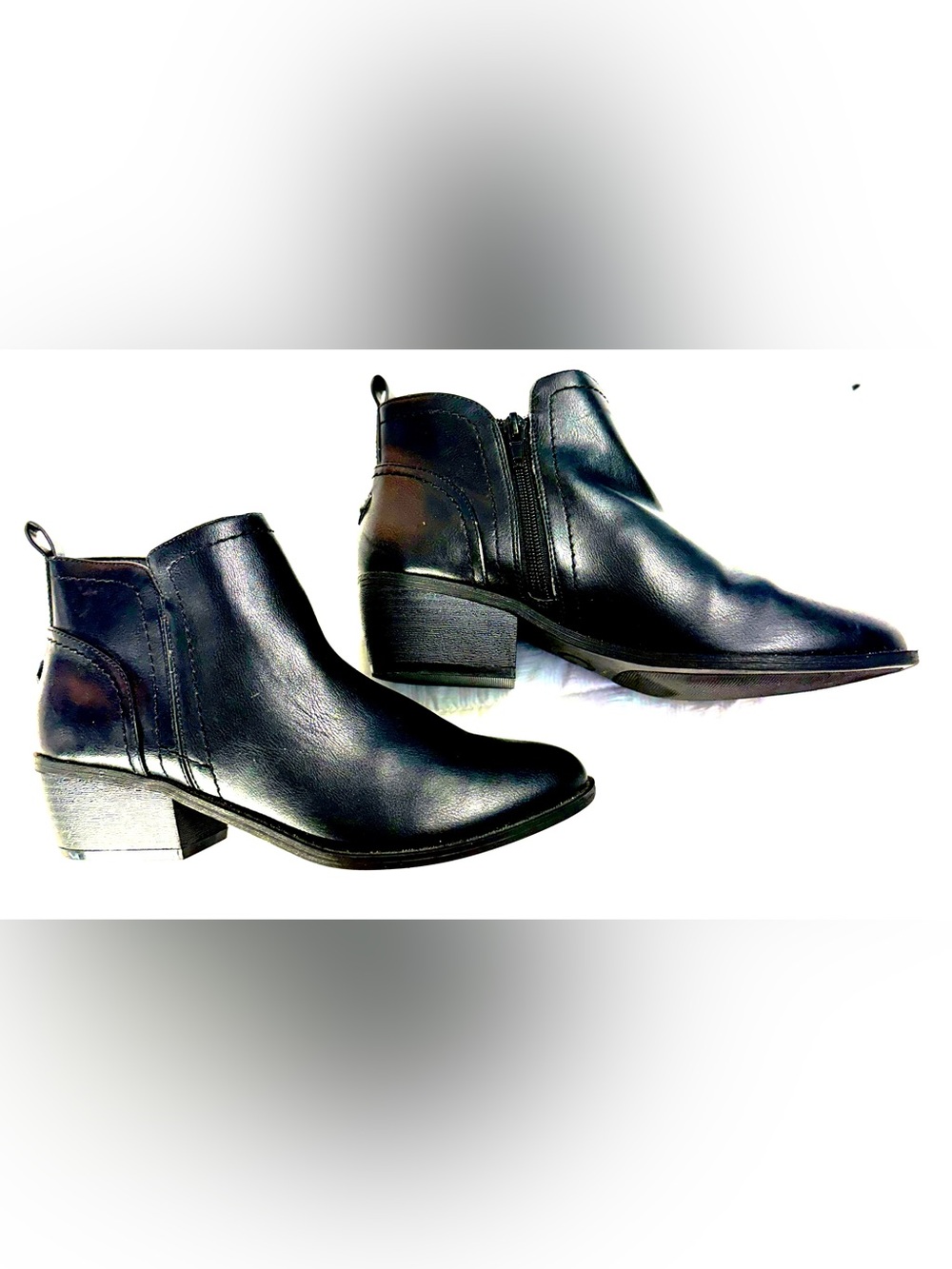 Guess Black Ankle Booties with Side Zip Size 7